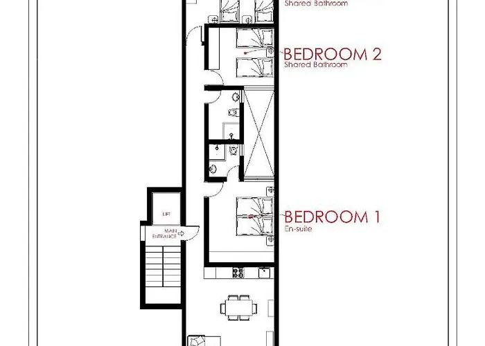F8 1, Private Double With Private Bathroom In Shared Flat * Msida
